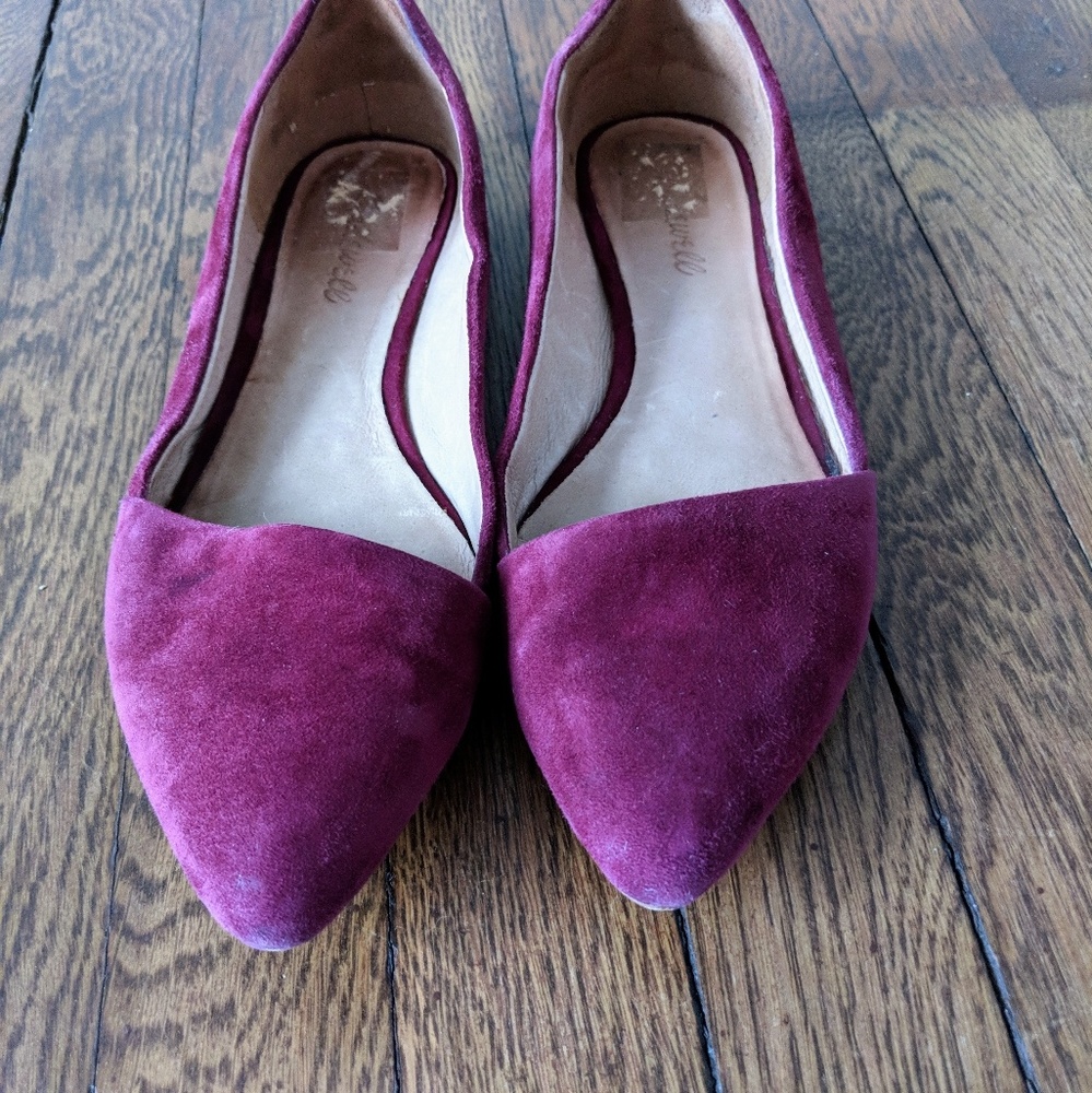 Madewell Mira Burgundy Suede ballet flats